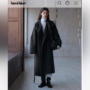 BRAND NEW - hemi blurr Corvian Wool Stand Collar Coat - OS